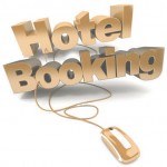 Hotel Booking lettering with a computer mouse