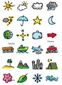 Weather and transport icons