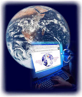 Globo terrestre con un computer